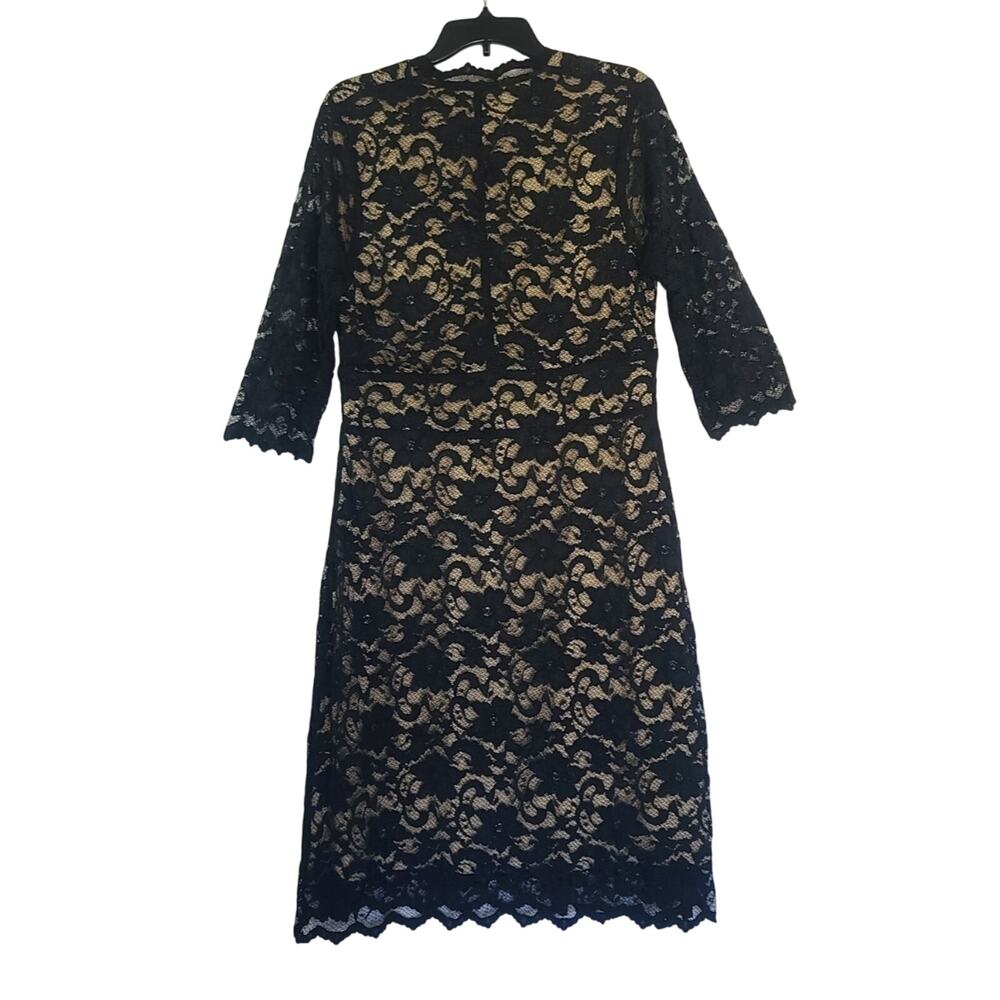 Kiyonna Scalloped Boudoir Black Lace Sheath Dress 1X Plus - Picture 6 of 7